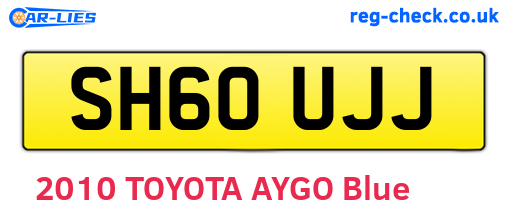 SH60UJJ are the vehicle registration plates.