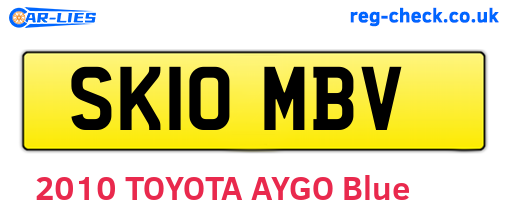 SK10MBV are the vehicle registration plates.