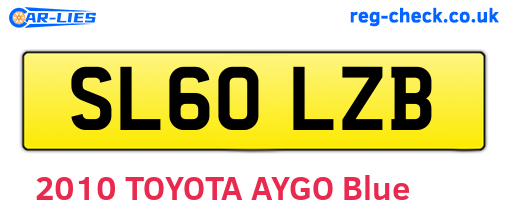 SL60LZB are the vehicle registration plates.