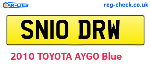 SN10DRW are the vehicle registration plates.