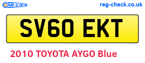 SV60EKT are the vehicle registration plates.
