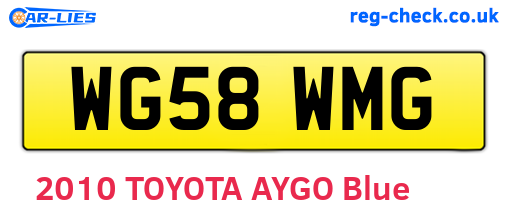WG58WMG are the vehicle registration plates.