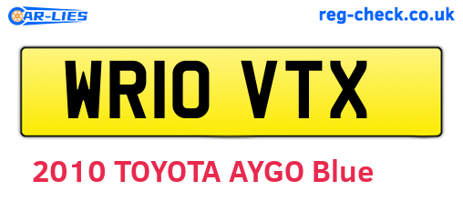 WR10VTX are the vehicle registration plates.