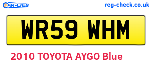 WR59WHM are the vehicle registration plates.