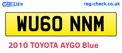 WU60NNM are the vehicle registration plates.