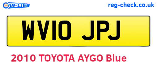 WV10JPJ are the vehicle registration plates.