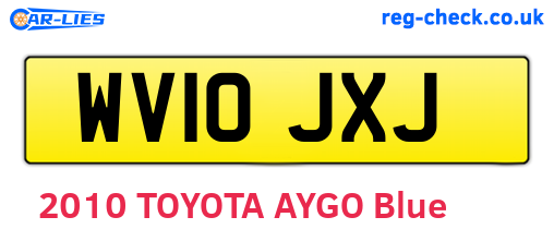 WV10JXJ are the vehicle registration plates.