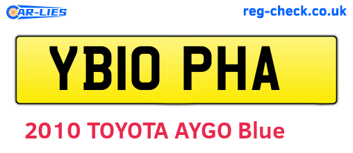 YB10PHA are the vehicle registration plates.