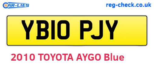 YB10PJY are the vehicle registration plates.
