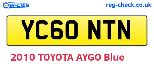 YC60NTN are the vehicle registration plates.