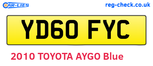 YD60FYC are the vehicle registration plates.