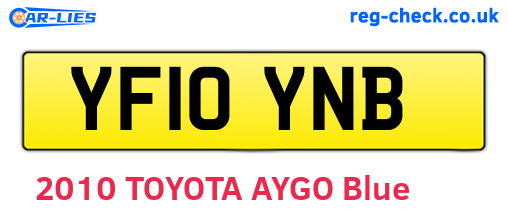 YF10YNB are the vehicle registration plates.