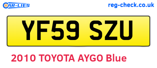 YF59SZU are the vehicle registration plates.