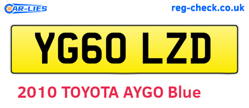 YG60LZD are the vehicle registration plates.
