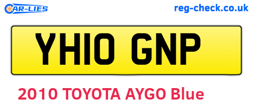 YH10GNP are the vehicle registration plates.