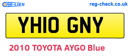 YH10GNY are the vehicle registration plates.