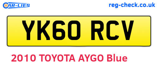 YK60RCV are the vehicle registration plates.