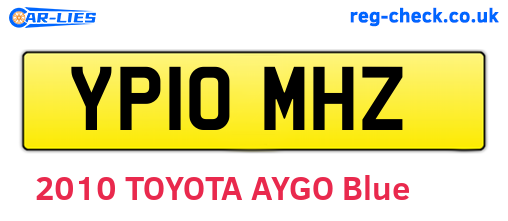 YP10MHZ are the vehicle registration plates.