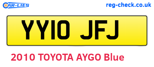 YY10JFJ are the vehicle registration plates.