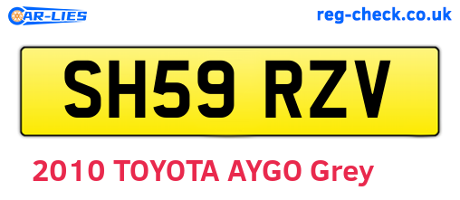 SH59RZV are the vehicle registration plates.
