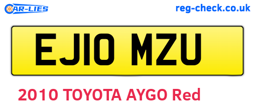 EJ10MZU are the vehicle registration plates.