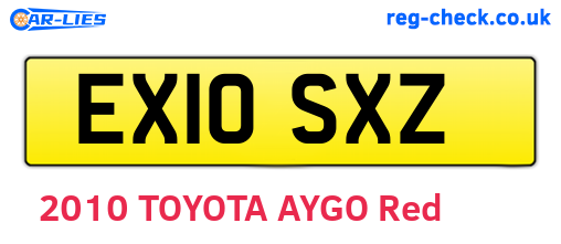 EX10SXZ are the vehicle registration plates.