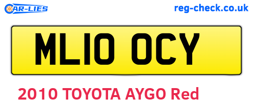ML10OCY are the vehicle registration plates.