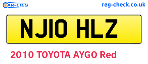 NJ10HLZ are the vehicle registration plates.