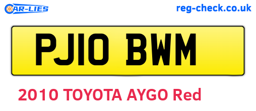 PJ10BWM are the vehicle registration plates.