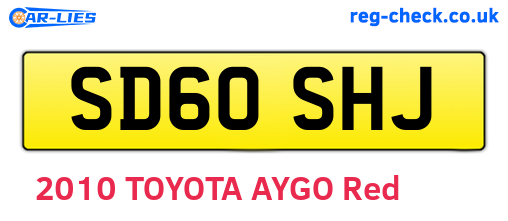 SD60SHJ are the vehicle registration plates.