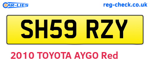 SH59RZY are the vehicle registration plates.