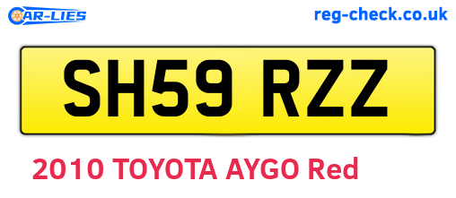 SH59RZZ are the vehicle registration plates.