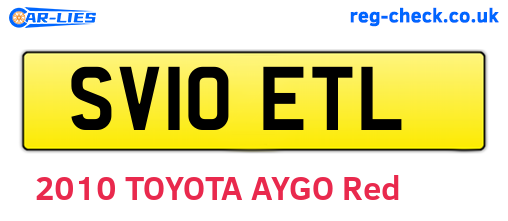 SV10ETL are the vehicle registration plates.