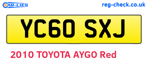 YC60SXJ are the vehicle registration plates.