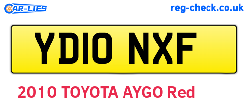 YD10NXF are the vehicle registration plates.