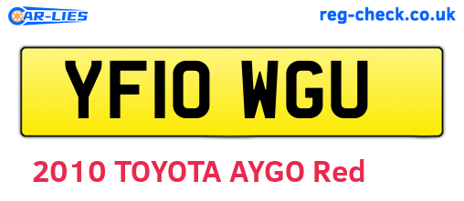 YF10WGU are the vehicle registration plates.