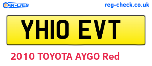 YH10EVT are the vehicle registration plates.
