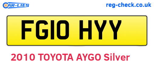 FG10HYY are the vehicle registration plates.