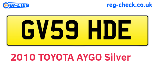 GV59HDE are the vehicle registration plates.