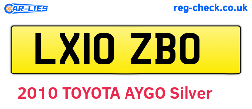 LX10ZBO are the vehicle registration plates.