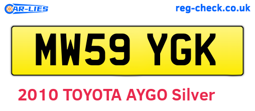 MW59YGK are the vehicle registration plates.
