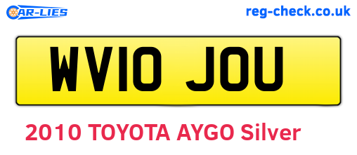 WV10JOU are the vehicle registration plates.
