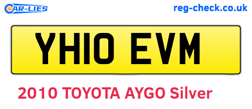 YH10EVM are the vehicle registration plates.