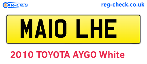 MA10LHE are the vehicle registration plates.