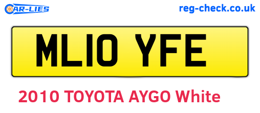 ML10YFE are the vehicle registration plates.