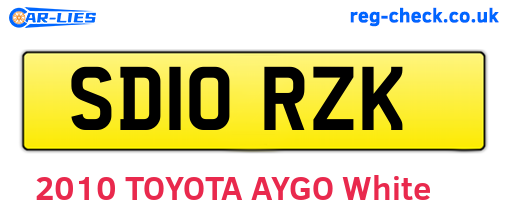 SD10RZK are the vehicle registration plates.