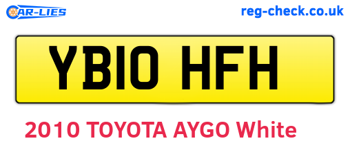 YB10HFH are the vehicle registration plates.