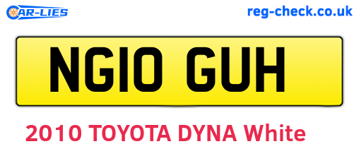 NG10GUH are the vehicle registration plates.