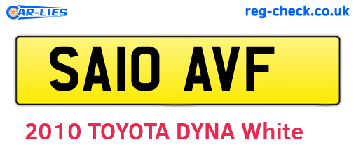 SA10AVF are the vehicle registration plates.
