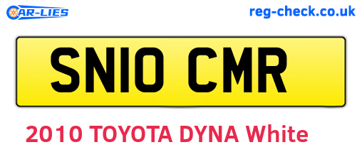 SN10CMR are the vehicle registration plates.